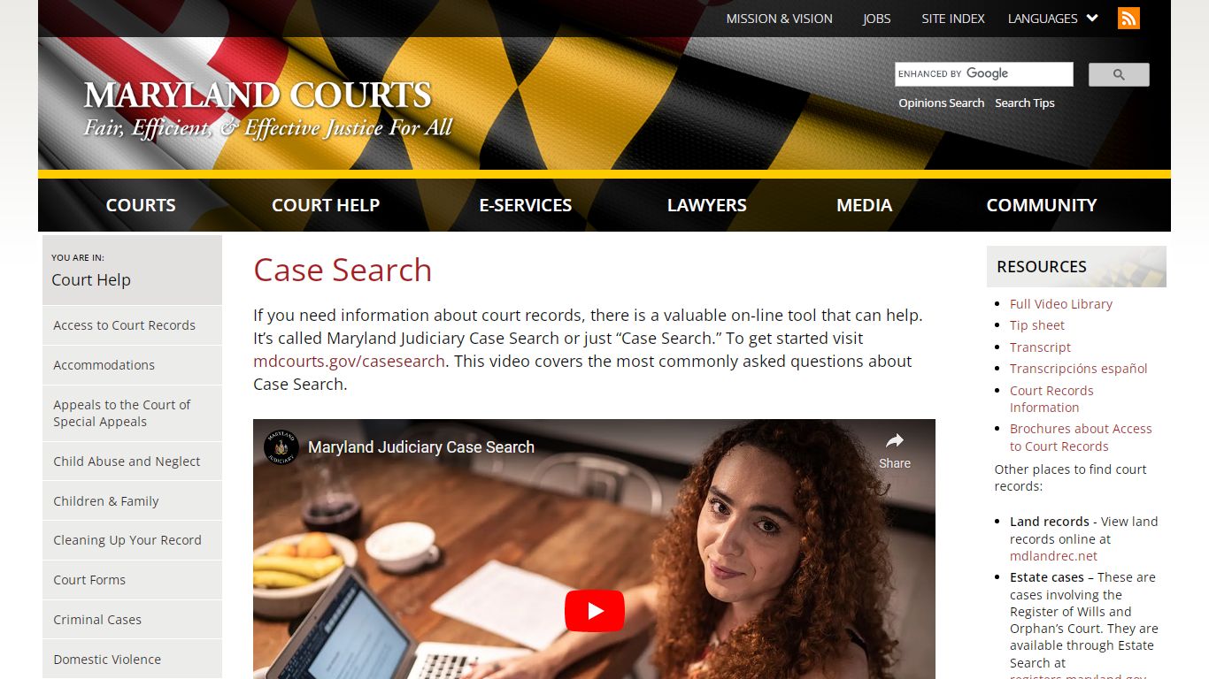 Case Search | Maryland Courts